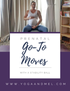 prenatal yoga with a ball
